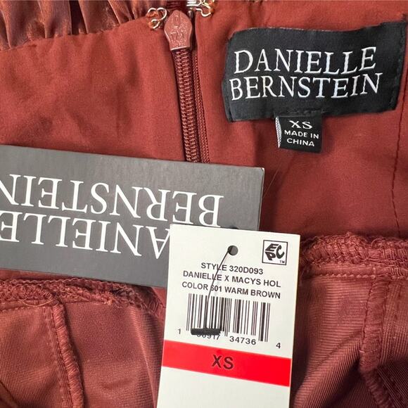 Danielle Bernstein x Macys Velvet Babydoll Mini Dress Brown Size XS - Picture 6 of 6